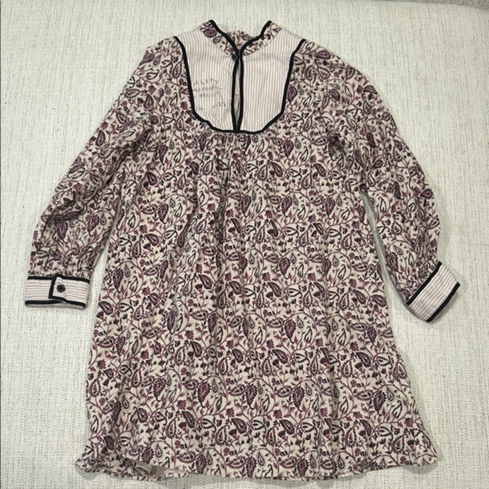 Purple Floral Dress with Dark Purple Accents
